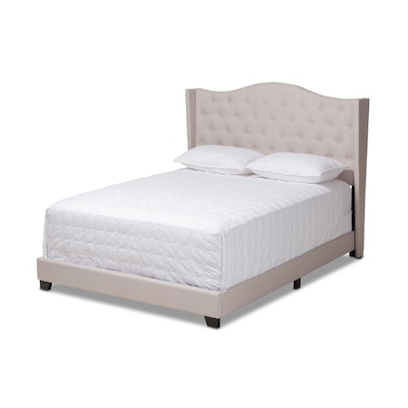 Baxton Studio Alesha Modern Beige Upholstered King Size Bed 149-8976